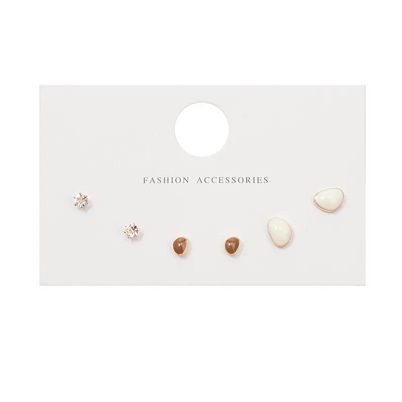 Korean Version Of The Hot Sale Af Aweek Earrings Set 7 Pairs Of Simple And Sweet Earrings Set Combination Of Week Zircon Gifts