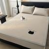 Cool Ice Silk Summer Mat 3-Piece Set with Patchwork Embroidery - Machine Washable for Single Dormitory Use