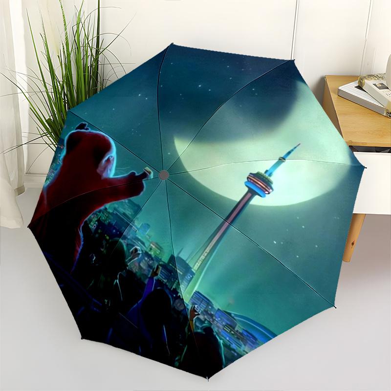 

Turning Red Red Panda and Friends Automatic Opening and Closing Cartoon Umbrella - Small Umbrella Suitable for Various Occasions, Portable 3