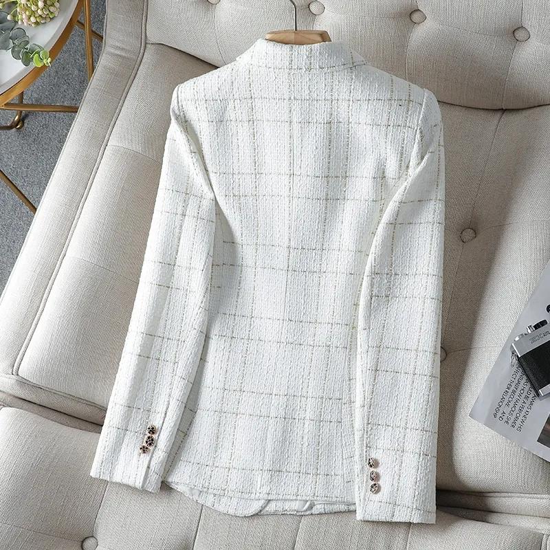 Completo da Donna Elegante Autunno Primavera Cappotto Blazer da Donna Comodo All-match Tweed Temperamento Moda Blazer da Donna