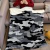 Multicolor Pastel Camo Flannel Blanket Perfect for Sofa Office Bed Travel Sleep Read Relax Camping four season use