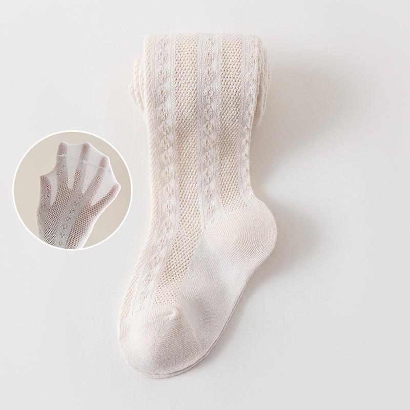 Girls' Ultra-thin Mesh Stripe Leggings with Bow - Anti-mosquito Tights for Baby and Children