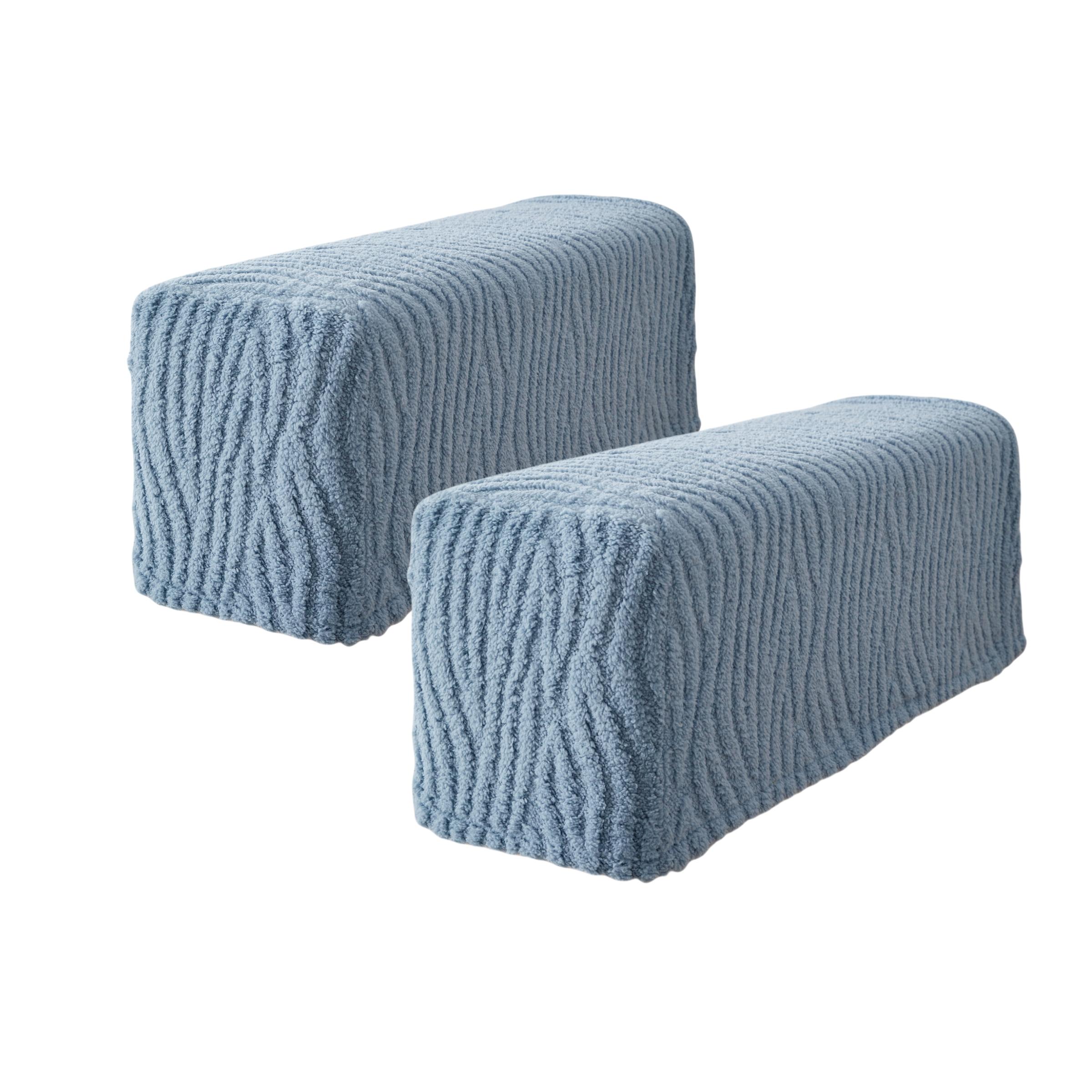 

1 комплект/2 шт. Универсальные линии Жаккардовый стеганый флис Эластичный чехол на подлокотник дивана Накидка Для гостиной Офиса Домашнего декора One size синий