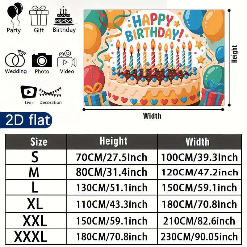 Colorful 2D Flat Backdrop Banner 1pc - Photo Booth Props