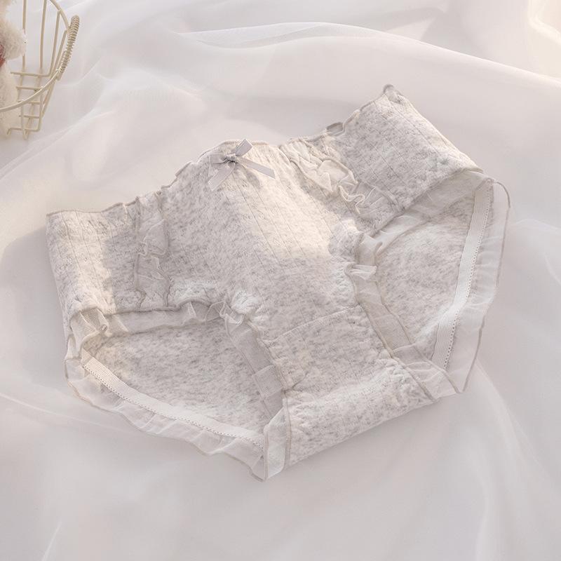 Ladies New Cotton Lovely Sweet Lace 10A Antibacterial Crotch Triangle Briefs