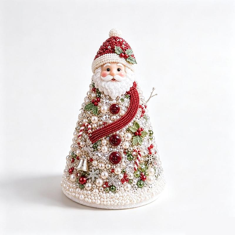 Kit Albero di Natale con Perline Fai da Te Stella Educativa Decorazione da Tavolo Albero di Natale in Schiuma Conica Fatto a Mano Decorazione per Festa di Natale Regalo