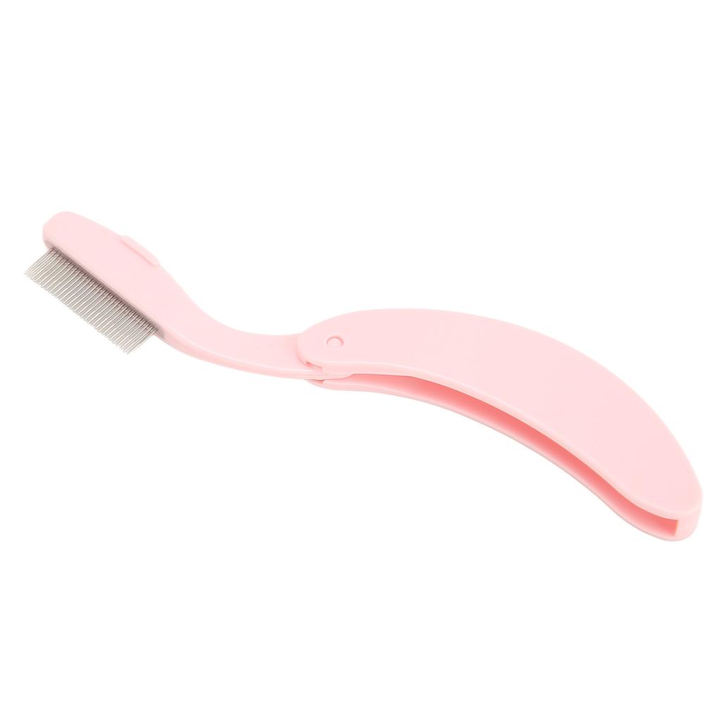 5 sztuk Zakrzywiony Uchwyt Grzebień do Rzęs Stal Nierdzewna Składany Grzebień z Ząbkami do Rzęs Narzędzie do Makijażu Różowy