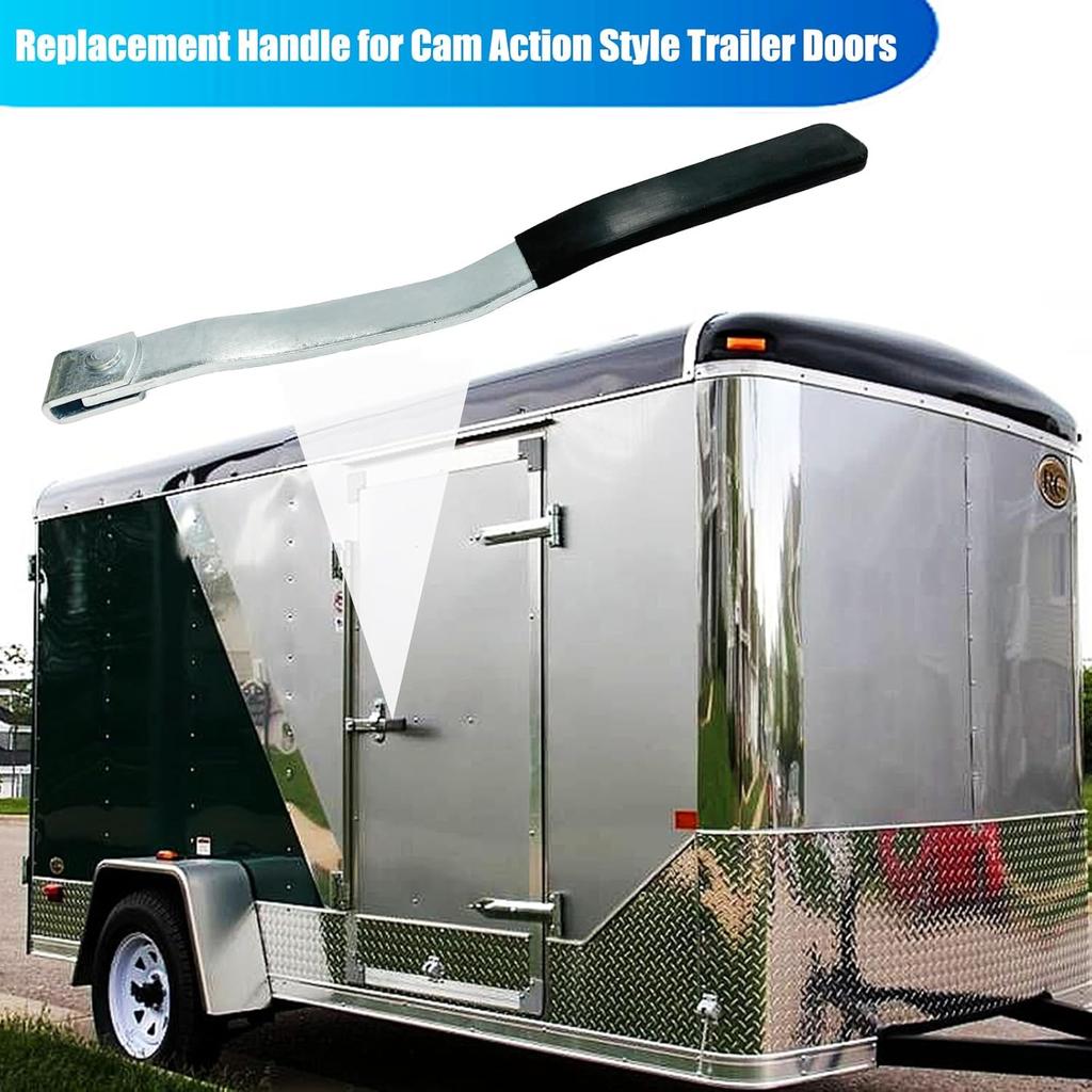 Enclosed Trailer Door Handle with Rubber Grip, Cargo Trailer Side Rear Door Handle - Weld-On Replacement Handle for Cam Bar Lock Assembly