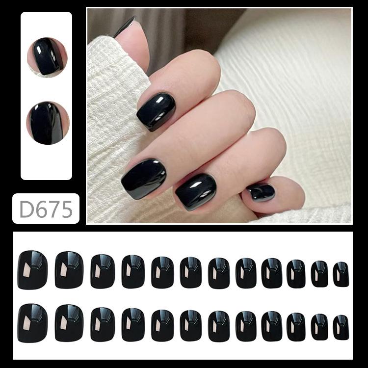 

Черные квадратные накладные ногти - Серия однотонных (D675) Jelly Tool Kit