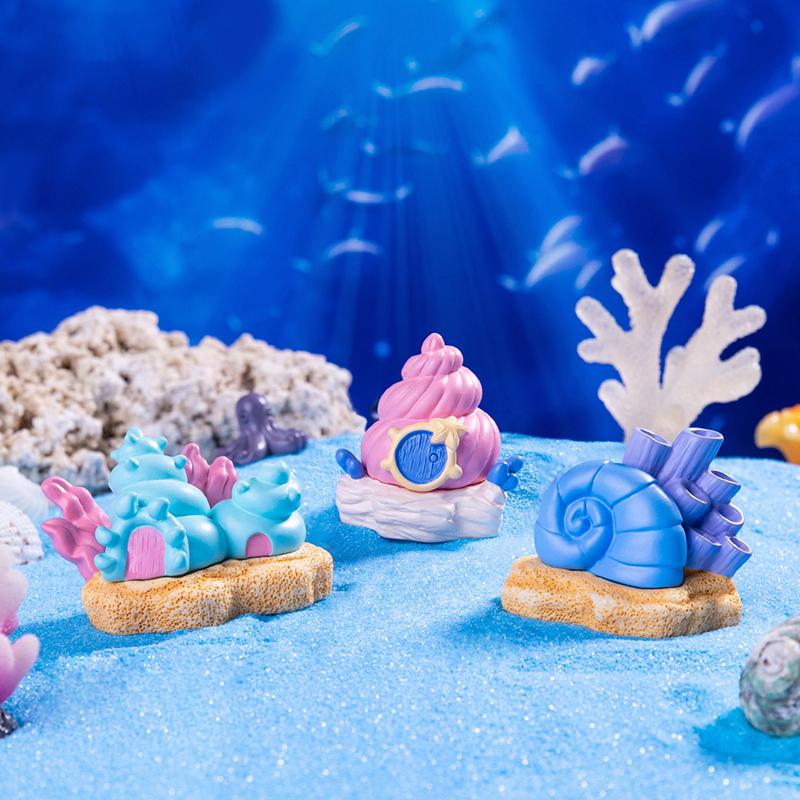 Simulation Mini Colorful Shell House Micro Landscape Car Dashboard Home Desktop Ornaments
