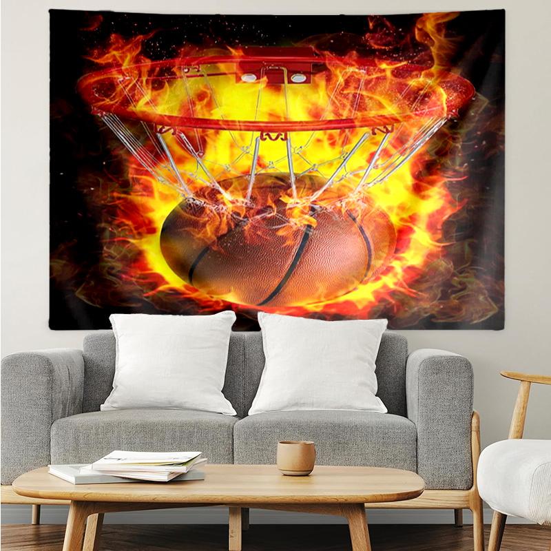 Basketball Pattern Background Tapestry Hanging for Bedroom,Livingroom, Playroom,Decor Art Room Wall Tapestry Holiday and Birthday Gifts