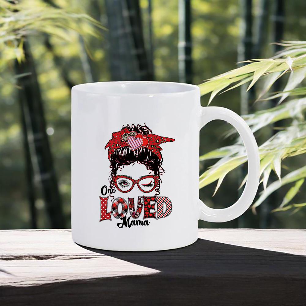 Mother's Day Coffee Mug Love You Mom Ceramic Mug Floral Pattern Water Cup for Mum Cozy Present for Mother Daily Use Unusual Mugs