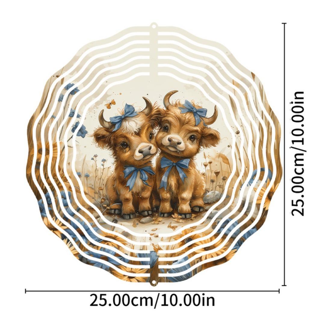 

Очаровательный 3D флюгер в виде шотландской коровы - Металлический, не требует батареек, универсальный декор для дома и улицы на все сезоны и праздники 01A