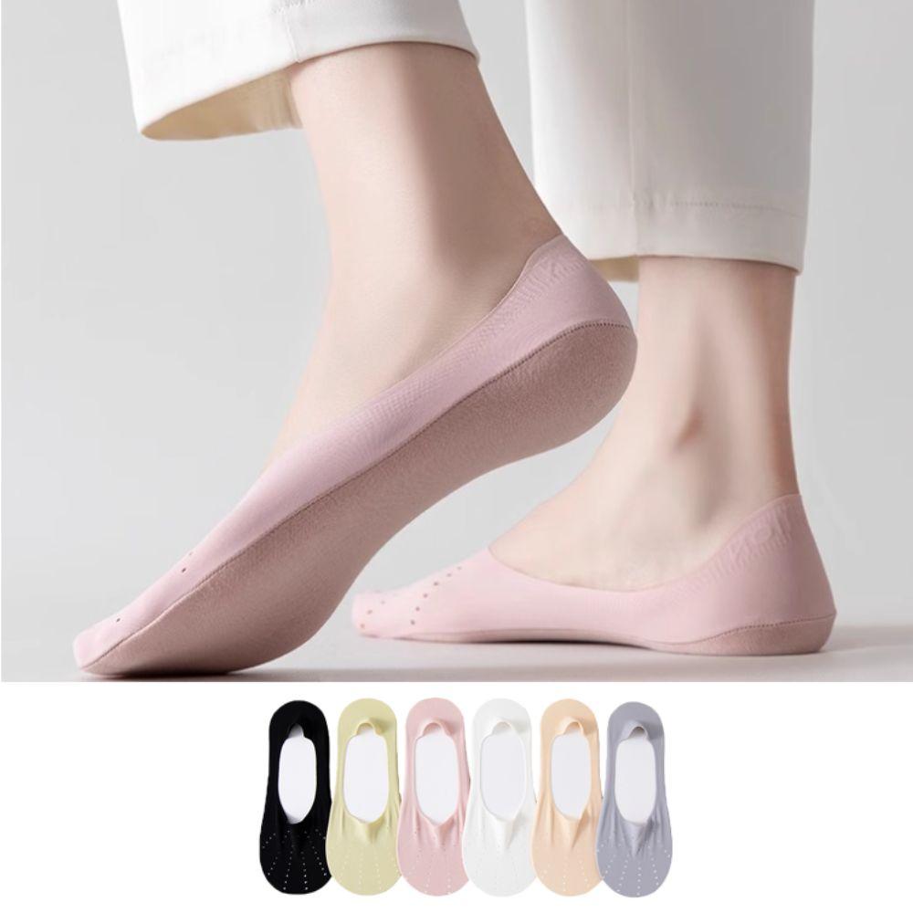 6Pairs Anti Slip Invisible Short Socks Mesh Summer Thin Socks Simple Ice Silk Boat Socks  Daily