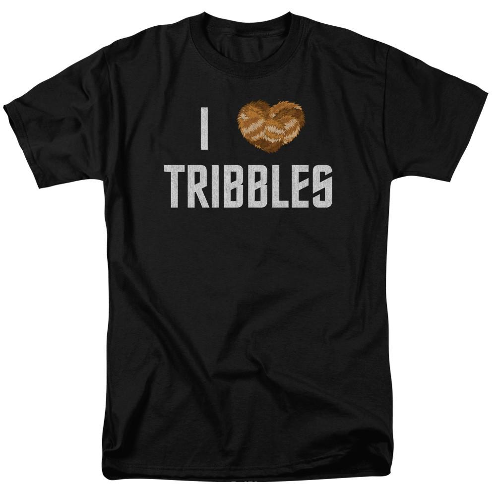 Star Trek - I Heart Tribbles - Adult Unisex Short Sleeve T-Shirt - Black 4XL
