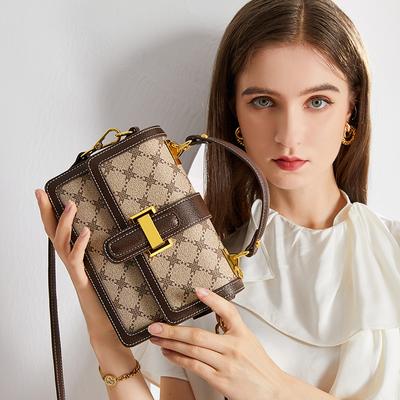 2023 neue Mode Trendy Schulter Tasche Gedruckt Retro frauen Umhängetasche Handtasche Vielseitige Kleine Quadratische Tasche