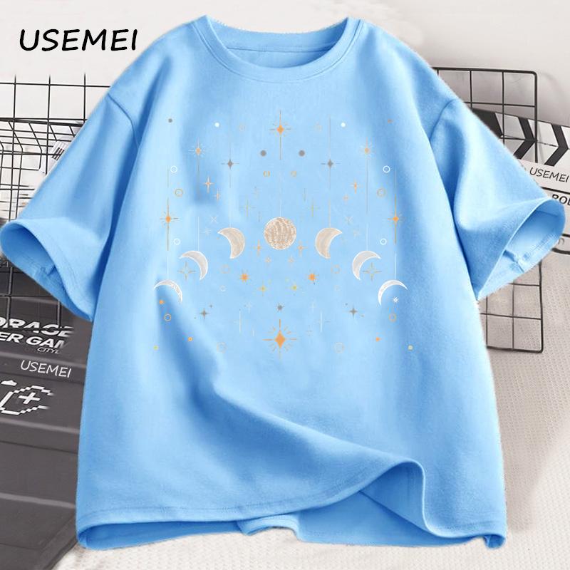 

Футболки с Луной Фаза Луны Астрология Астрономия Футболка Мужская Женская Графические Футболки Летние Свободные Топы с Коротким Рукавом Футболки Уличная Одежда 4XL