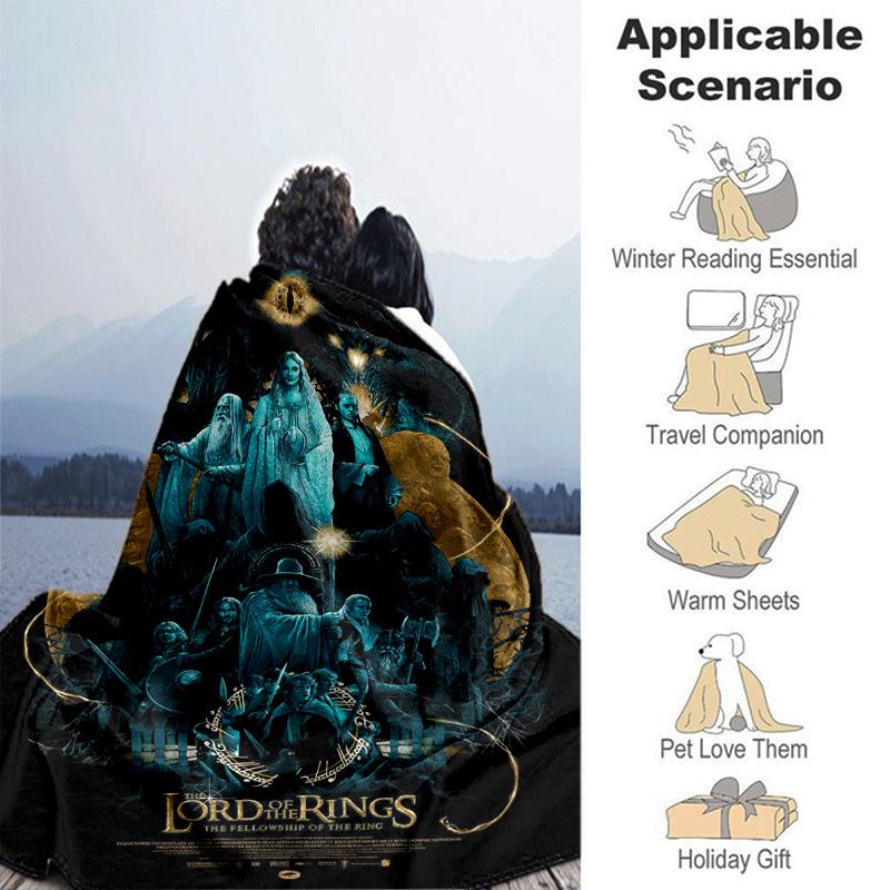 Lord of the Rings: Fellowship of the Ring Movie Poster PrintPrint Blanket, Soft Blanket For Sofa Office Bed And Travelling Daughter Birthday
