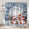 Christmas Shower Curtain Santa Claus Christmas Gifts Snowman Happy Holidays Polyester Shower Curtains Bathroom Deco with Hooks