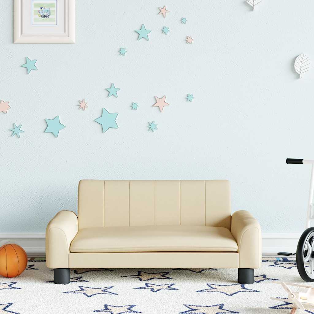Kids  Sofa Cream 70 X 45 X 30 Cm Fabric