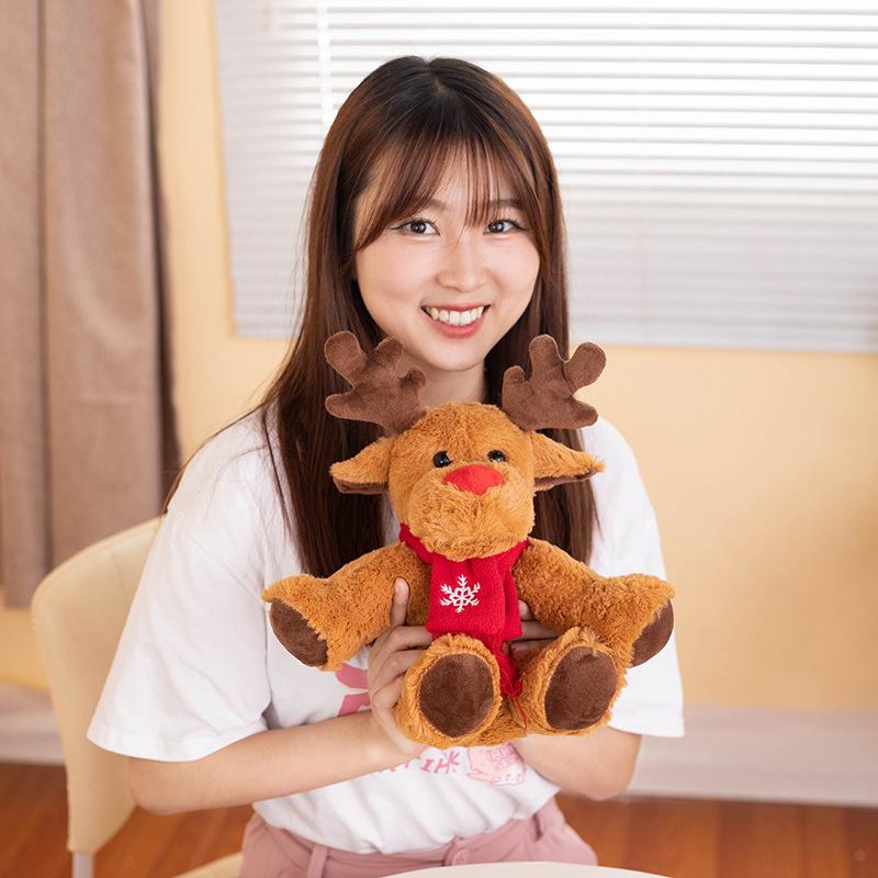 Cute Christmas Elk Doll Plush Toy Christmas Deer Doll Children's Soothing Ragdoll Christmas Gift