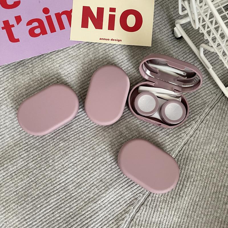 Effen Kleur Meisjes Contactlenzen Box Lens Case Vrouwen Draagbare Leuke Brillenkoker Houder Ogen Care Tools Kit Set Container