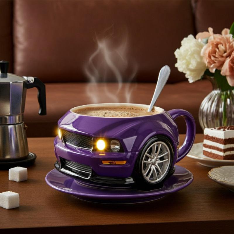 Creative Car Shaped Milk Water Mug Inner Liner Stainless Steel Coffee Cups Household Desktop Crafts Father and Boyfriend Gifts