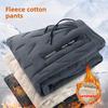 Lamb Flannel Cotton Pants with Added Fleece for Winter and Autumn, Men's Elastic Waisted Casual Pants for Warmth and Long Pants for Keeping Warm