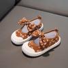 Girls cute bow canvas shoes Velcro