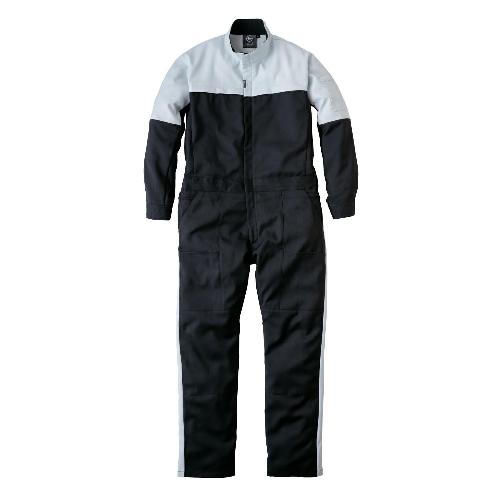 GRACE ENGINEERS GE-820 Coveralls - Grace Engineers Workwear, Stretch, Anti-static, All-season, Men s & Women s, with ProUni Sticker, Size 5. Black, LL