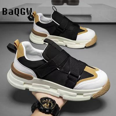 Fashion Designer Loafers Shoes Chunky Sneaker Fashion Casual Microfiber Leather Running Shoes Breathable Color Block Non-slip Shoes