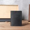 Mens Credit Card Holder Retro Handmade Short Ultra Thin Slim Crazy Horse Leather Durable Portable Small Wallet