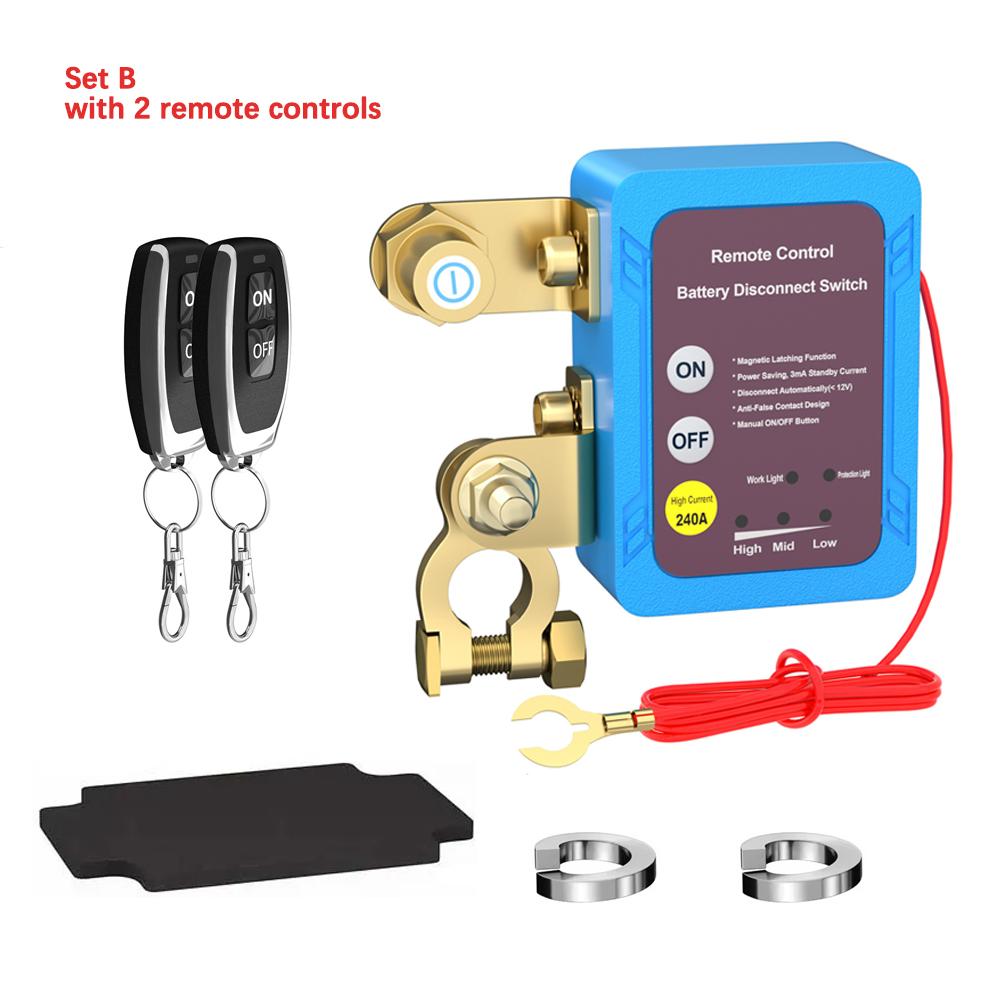 Battery Disconnect Power Switch 12V 240A Shut Off Cut Off Kill Switch With Remote Control Switch For Car Truck