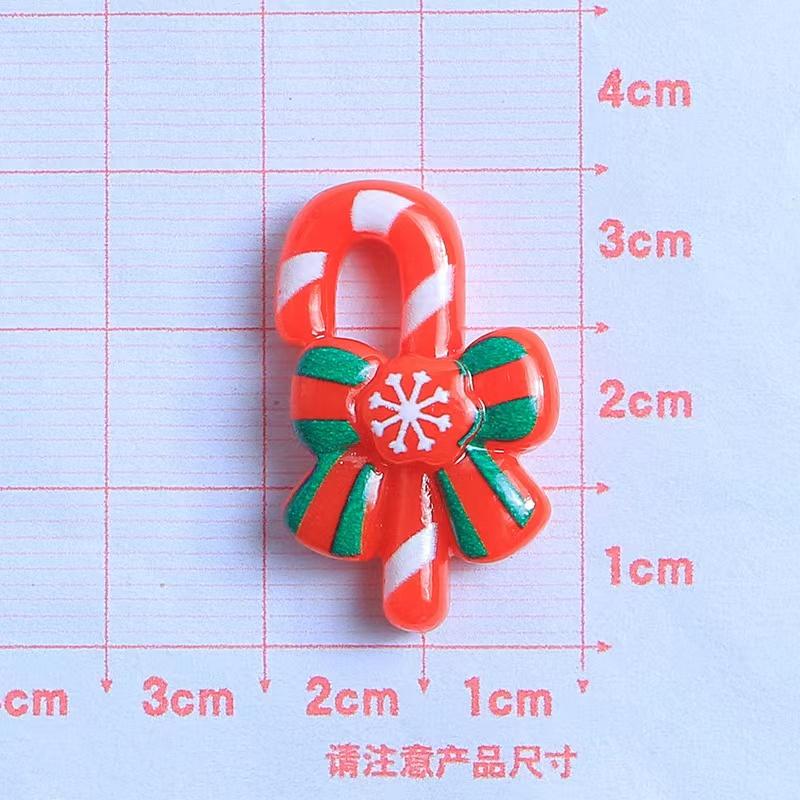10PCS Resin Kawaii Colorful Gingerbread Man Snowman Bells Trees Flat Back Cartoon Christmas Figurines Scrapbook DIY Decor Crafts