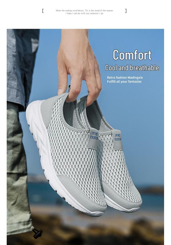 Mesh Low-Top Slip-On Running Shoes for Men & Women - Lightweight, Breathable, Honeycomb Design, Casual Sports, Large Sizes Available.