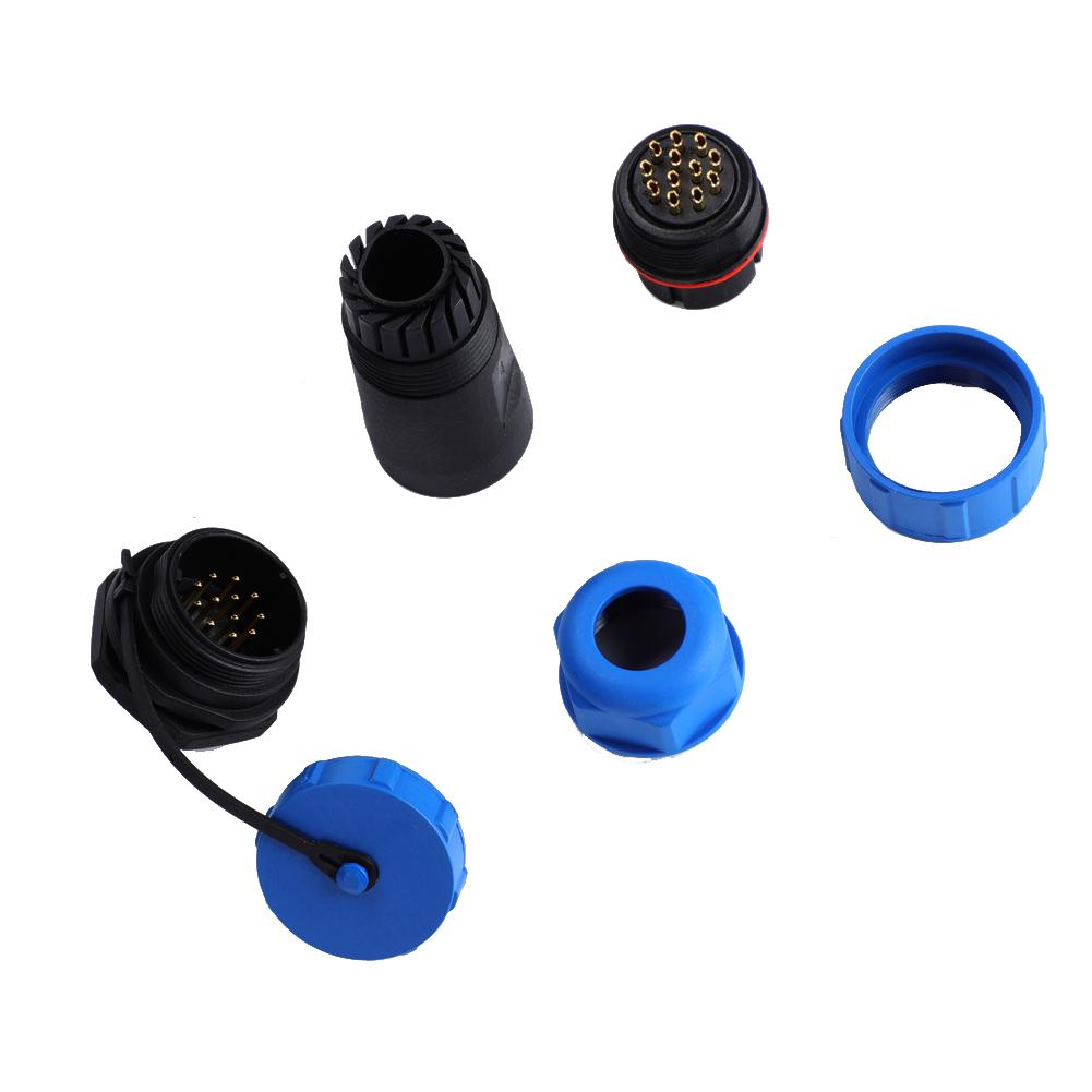 IP68 SP21 9Pin Waterproof Plastic Aviation Plug Socket Connector (12Pin)