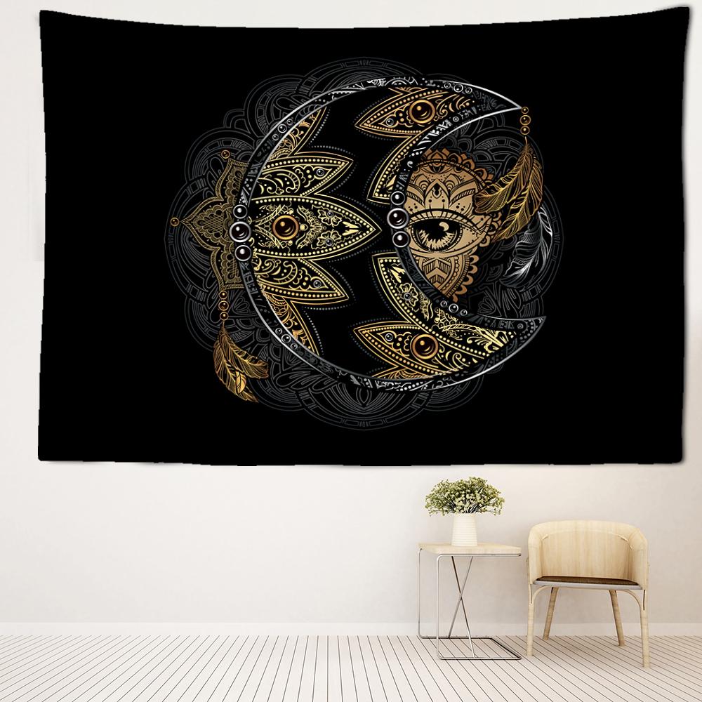 Eye Of The Moon Tapestry Wall Hanging Abstract Mysterious Art Witchcraft Bohemian Hippie Tapitz Bedroom Home Decor