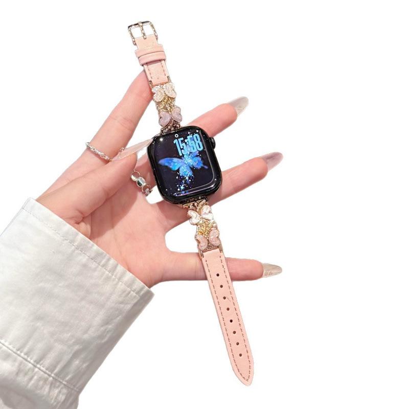 Fits Apple Watch Series 6-10, SE; Huawei GT6; Xiaomi 9 Pro - Oil-Dripping Butterfly Watch Strap.