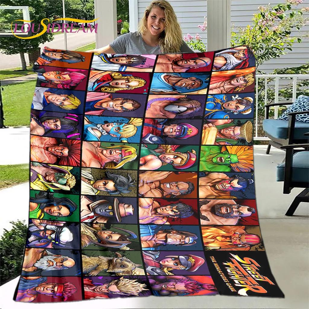 Street Fighter Retro Game  Gamer Soft Plush Blanket,Flannel Blanket Throw Blanket for Living Room Bedroom Bed Sofa Picnic Cover