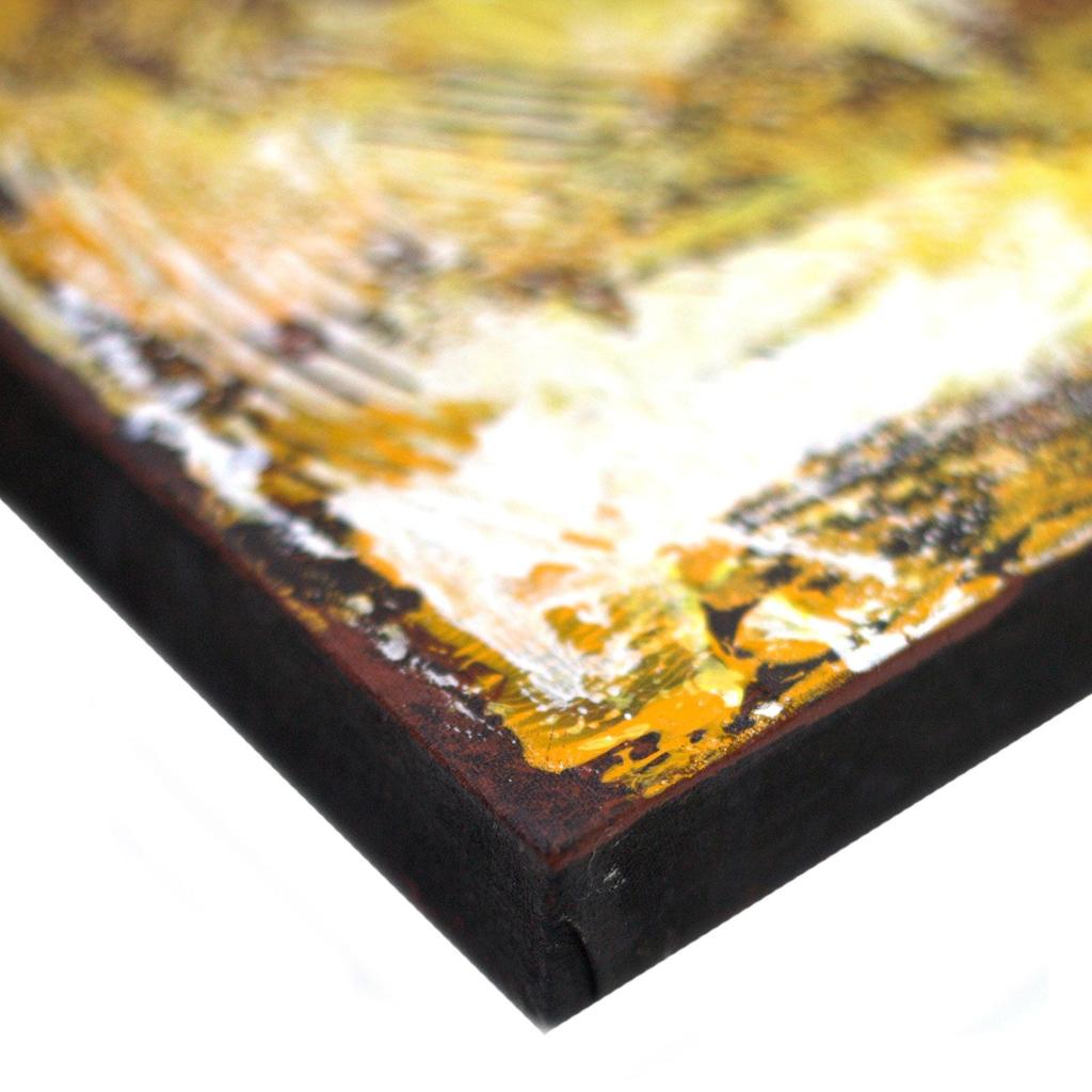 Buddha Canvas Wall Art - Gold Sand Finish