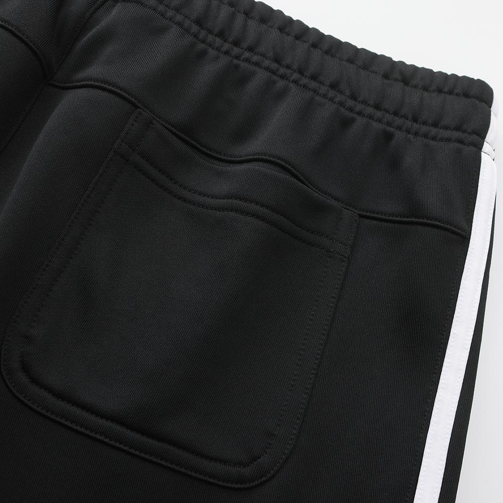 Adidas Kurtka Taekwondo ze stójką, zapinana na zamek, z długim rękawem, prosta, modna, długie spodnie, casualowy strój sportowy, unisex, odzież sportowa, czarna TR30JT-BW+TR30P1T-BW