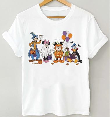 Mickey And Friends Halloween Spooky Vibes White Tshirt