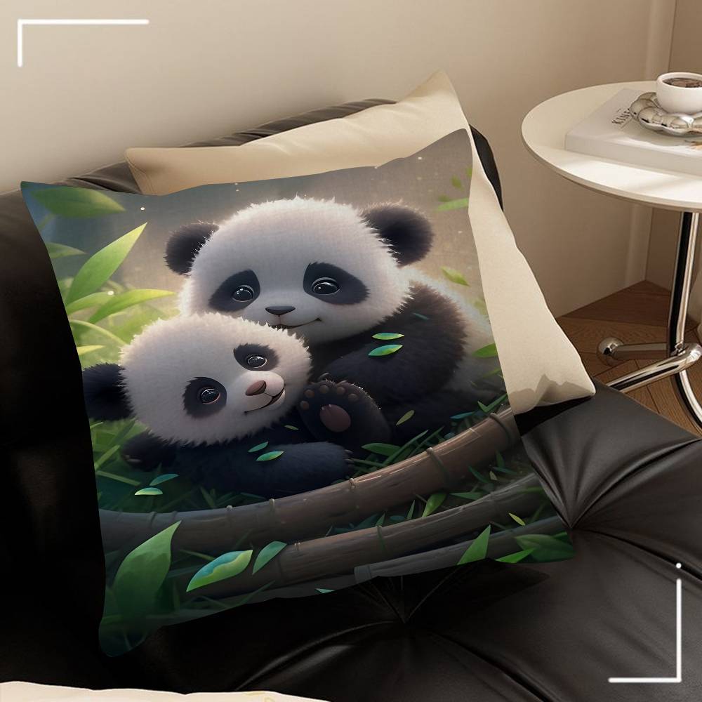 Cute Cartoon Panda Office Cushion Pillowcase Car Cushion Cover45X45CM Lumbar Pillowcase Sofa Pillowcover