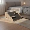 Niedrigwinkelige HundeRampe mit rutschfestem Teppich | Stabile Kiefernholz-Konstruktion, Haustier-TreppenRampe, für Sofa