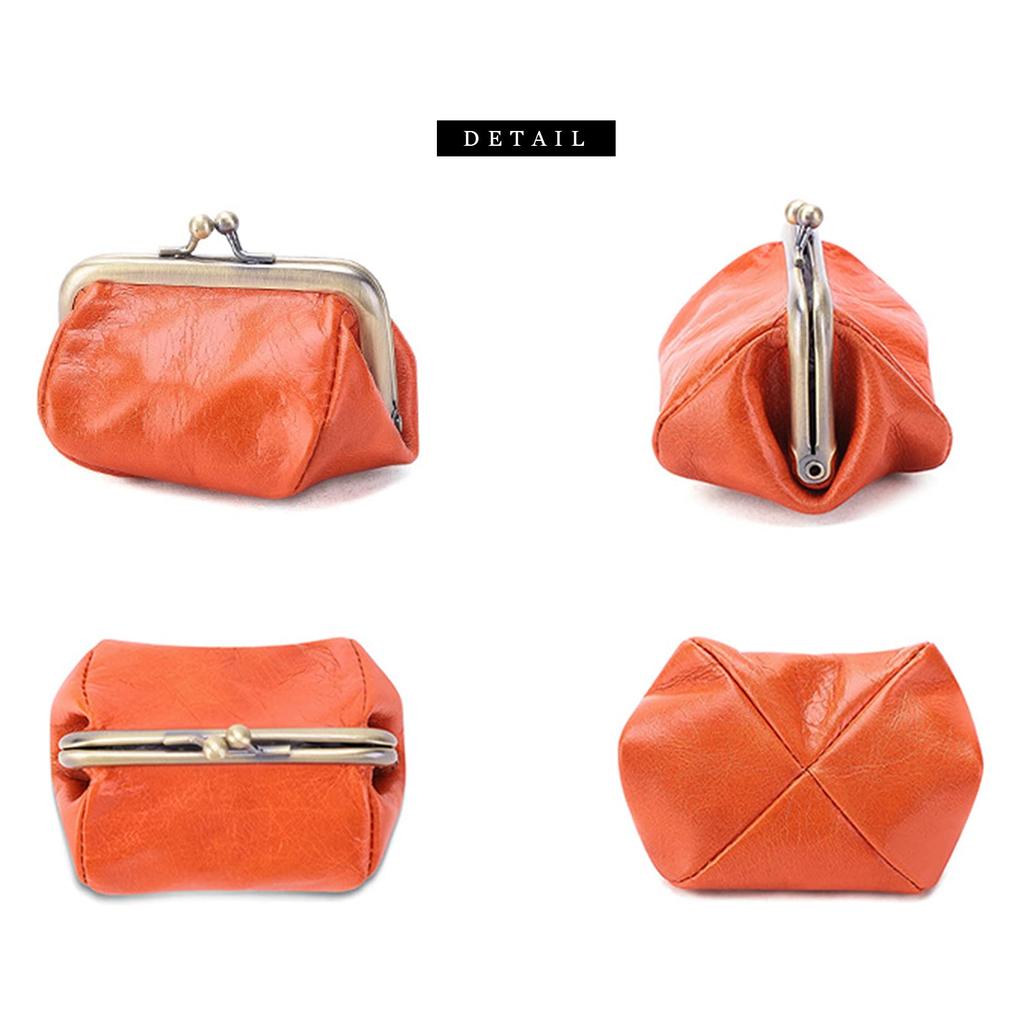 Damen Retro Mini Geldbörse mit Münzfach (Orange)