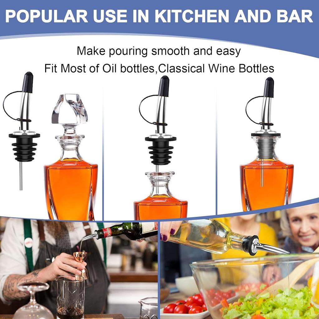 Silicone Olive Oil Pourer Caps 48PCS Anti-Drip Leak-Proof Bottle Toppers Nozzle Covers for Seasoning Bottles, Oil Dispenser