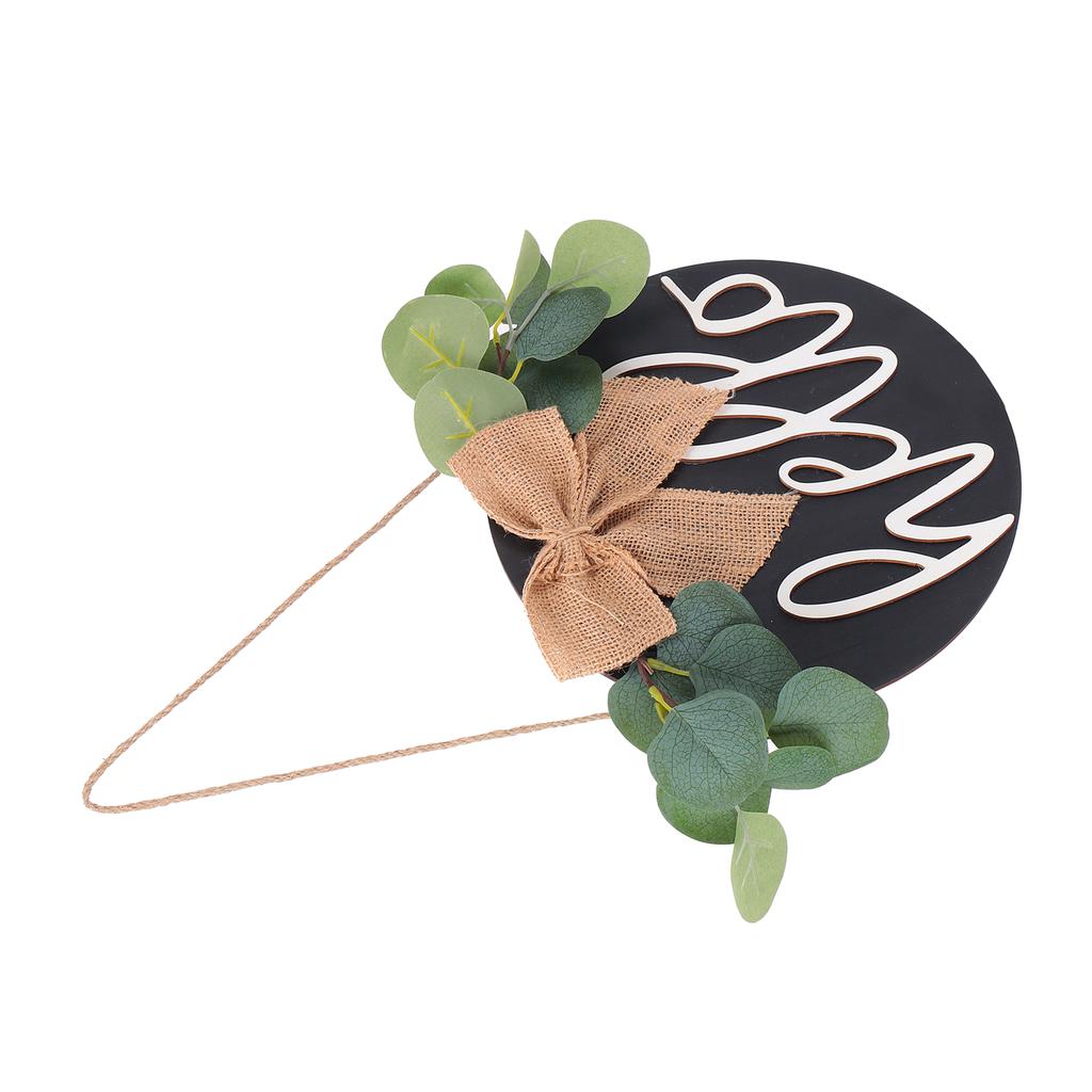 Door Decor Hello Sign Rustic Wooden Outdoor Pendant for Daily Holiday Home Decoration