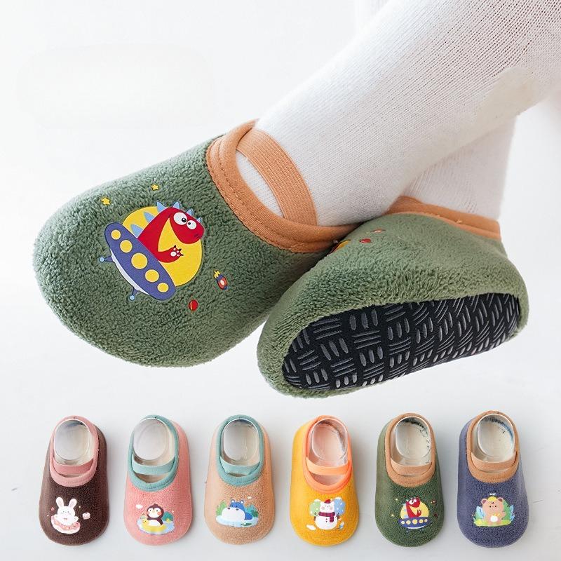 BabyThick Floor Socks for Children In Autumn and Winter Anti-slip and Cool In Winter Newborn Indoor Walking Shoes with Non-slip Soft Soles Sock Cover