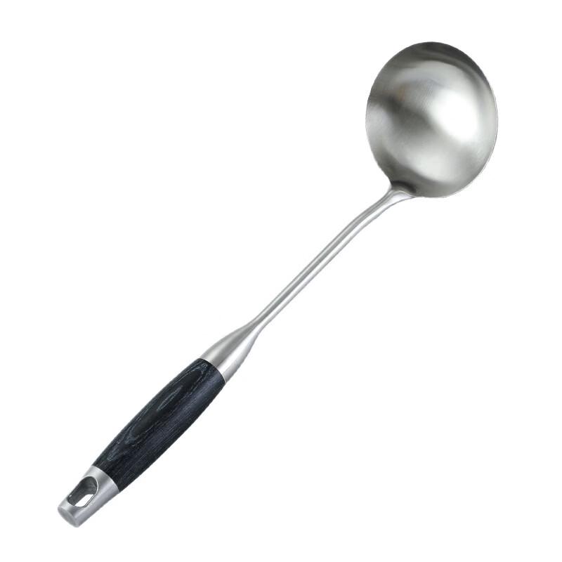 Ruhan Solid Wood Handle Anti-Scald Stainless Steel Soup Ladle Set