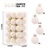 3cm Flocked Christmas Balls 30pcs Set Xmas Tree Hanging Ornaments Luxury Decorations